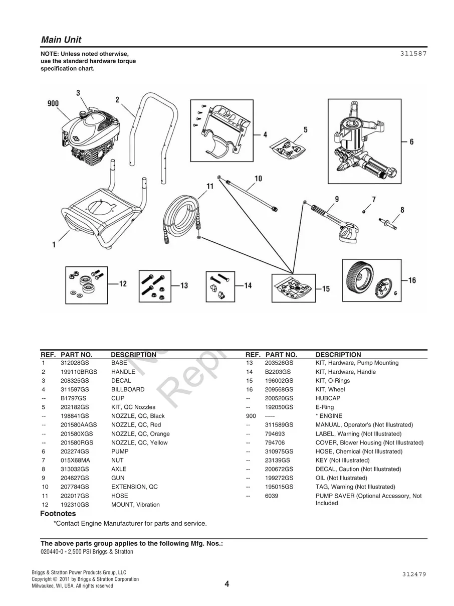 BRIGGS AND STRATTON, 020440-0, IPL.4